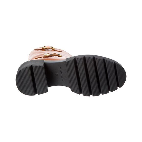 Stuart Weitzman Soho Leather Moto Bootie, Brown - Picture 4 of 5